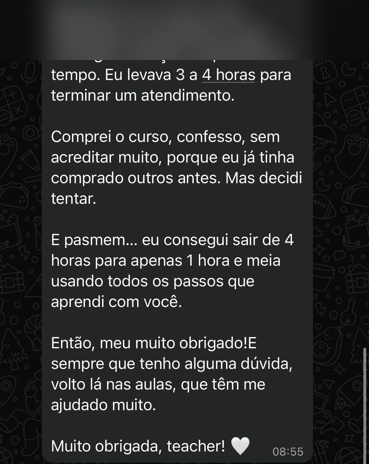Depoimento aluna